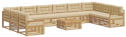 vidaXL Sofagarnituren Massivholz Akazie, Garten, modernes Outdoor-Sofa, gemütliche Lounge-Möbel für die Terrasse, langlebige Sitzgruppe