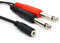SiYear Jack stereo TRS da 3,5 mm femmina da 1/8 a 2 doppi 1/4 6,35 mm mono TS maschio, cavo adattatore per presa audio jack da 6,35 a 3,5 mm (20 cm)