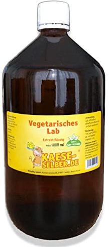 Labextrakt (Käselab) Flüssig 1000ml 1:15000 - Vegetarisches Lab für Käse Selber Machen