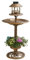Garden Mile groß Bronze Effekt Zier Futterstelle für Vögel Vogelbad - Luxus Garten Vogel Futterstation mit LED Lichter und Blumen Pflanzgefäß - Garten Verzierungen Solarlampen Garten
