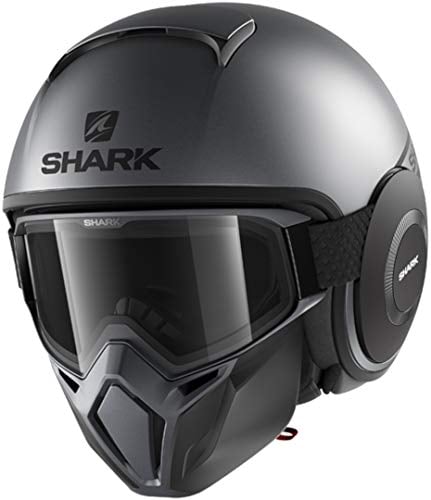 SHARK Motorradhelm STREET DRAK NEON SERIE MAT AKK, Anthracite, S