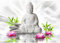 Runa Art Papier peint intissé Mural fleurs Bouddha Zen Moderne Toison Salon Chambre à Coucherr Salle - Tableaux Muraux Tapisserie Photo - Blanc Vert Rose 9289010c