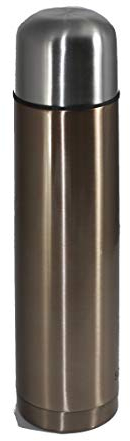 Stainless Steel Vacuum Flask with Click Closure Rippel Thermos Flask 1.0 L, 0.5 L, 0.75 L (1 Litre/Bronze)