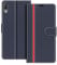 COODIO Phone Case For Sony Xperia L3, Magnetic Flip Leather Case For Sony Xperia L3 Wallet Case, Dark Blue/Red