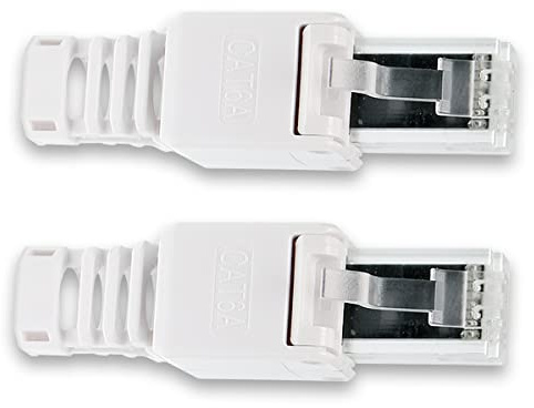 NAmobile 2X CAT 6A RJ45 Netzwerkstecker werkzeuglos CAT7 CAT6 CAT5 CAT5e LAN Kabel Netzwerk Stecker ohne Werkzeug werkzeugfrei Crimpstecker für Patchkabel Netzwerkkabel Verlegekabel