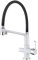 Ibergrif Grifo Osmosis 3 Vías Cromado, Grifo Cocina con Caño Flexible y Ducha de Mano, Pulverizador de Doble Función 3 en 1 para Purificador de Filtro de Aguay Fregadero de Cocina, Negro M22127B-2