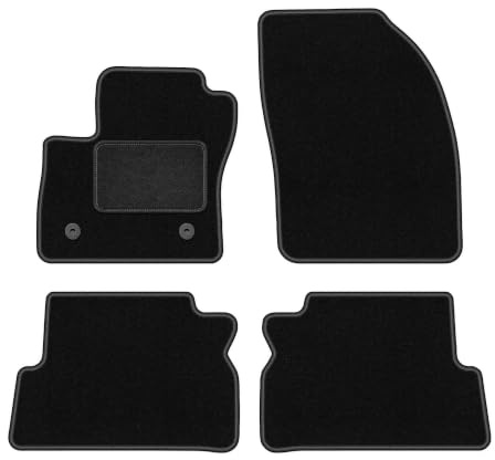 Velours-Fußmatten passend für Ford C-MAX MK2 2011-2015, Schwarz, LUX | passend für Minivan; Velours-Teppich (Polypropylen), ca. 6,5 mm; rutschfest, runde Befestigungen (Typ FC)