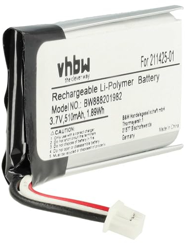 vhbw Akku kompatibel mit Plantronics Savi 8210 | W8210 Wireless Headset Kopfhörer (510 mAh, 3,7 V, Li-Polymer)