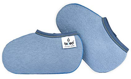 biped Kinder Stiefelsocken ZWERGPINGUIN - Gummistiefelsocken in rot oder blau - Socken für Ski- und Schlittschuhe, Füßlinge für Reitstiefel z2742(blau-29-30)