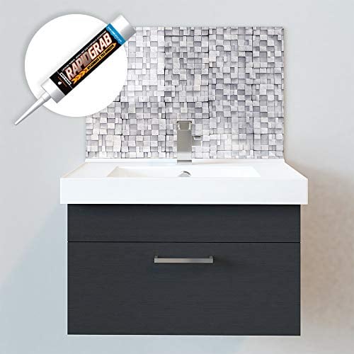 Bathroom Splashbacks - Sink Splashbacks - by Premier Range - Light Grey Mosaic in 60cm Wide x 30cm High with Glue