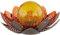 etc-shop LED Solar Lotus Blume Deko Lampe Kugel Crackle-Glas Außen Garten Strahler Blüte Terrassen Balkon Leuchte grün-gold