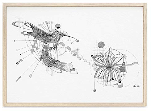 Ligarti Kunstdruck | hochwertiges Poster | Künstlerin Hanna Ligeti | (Kolibri Blume, A4)