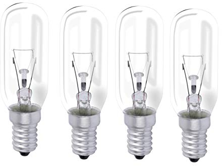 Utiz 4 x 40W E14 Cooker Hood Oven Appliance Lamp Bulb 25 Tubular Incandescent Bulb 2700K Warm White, Dimmable 4 Pack