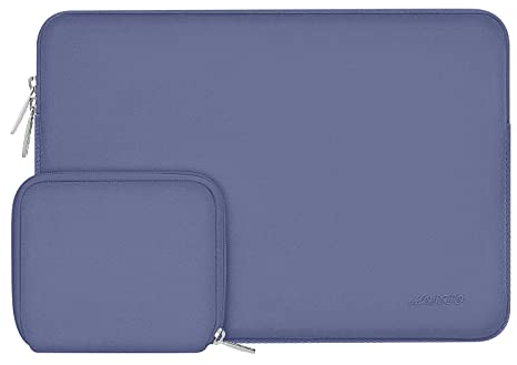 MOSISO Laptop Hülle Tasche 13,3 Zoll,13-13,3 Zoll Laptophülle Kompatibel mit MacBook Air/Pro 13/ Pro 14 Zoll M4 M3 M2 M1,HP Dell ASUS Lenovo Notebook,Neopren Sleeve mit Klein Fall,Lavendel Grau