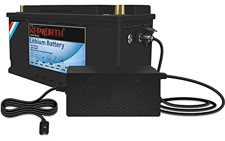 KEPWORTH 24V 60Ah LiFePO4 Battery Deep Cycle Lithium Iron Phosphate Battery Built-in BMS Lightweight Maintenance-Free Perfect for RV/Camping, Solar/Backup Power,Trolling,Motor/5-Years Warranty