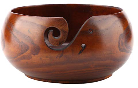 Tissting Cuenco de Madera para Lana, Cuenco de Ganchillo para Lana Cuenco de Hilo de Costura Hecho a Mano Soporte de Madera Almacenamiento de Hilo Lana Cuenco