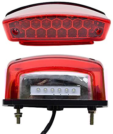 Baceyong 1x 12V Universal Motorcycle Rear Brake Lights Rear Brake Stop License Plate Light