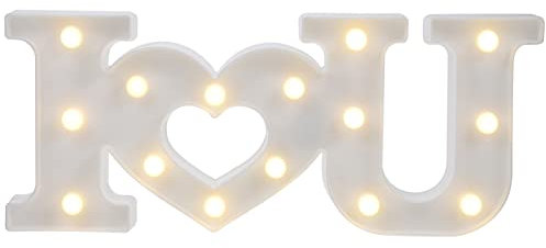 Uonlytech Unique Romantic Letter Light Creative Home Atmosphere Lamp for Valentine Day Decor for Indoor Parties Weddings and Anniversaries Warm Non-dazzling Lighting for Romantic Settings