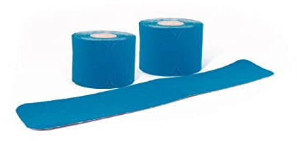 axion Kinesiotapes PRECUT | vorgeschnittene Sport Tape Streifen 25 x 5 cm - | Wasserfest • hautfreundlich • elastisch | Kinesiologie Tapes optimal für Sport (Blau, 2er Set)
