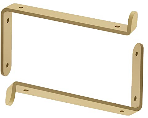 Gold Schwimmende Regalhalterungen Schwerlast Metall Eisenkunst Regalträger for Home Dekoratives Wandregal, mit Passender Schraube, 2 Stück (150mm/5.9in)