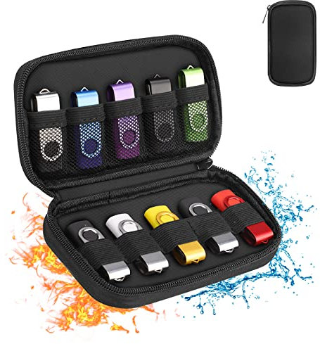 BALAPERI Fireproof Flash Drive Case(Case Only), Water Resistant USB Storage Case, Soft Material USB Flash Drive Holder, Portable Electronic Organizer Bag for USB Flash Drive,Thumb Drive,Memory Stick