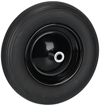 Relaxdays Roue de brouette 3.50-8, Pneu Caoutchouc, Jante en Acier, increvable, Charge maximale : 100 kg, Noire
