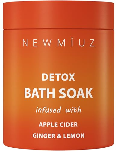 Natural Detox Bath Soak Salt - Ginger & Lemon Essential Oils Vitamin C Epsom Salt Cleanse & Hydrate Skin - Luxury Home Spa Relaxation Stress Relief Gifts for Women Perfect Stocking Stuffers
