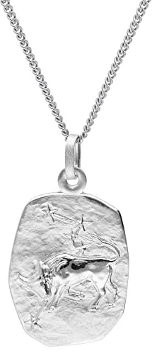 trendor Sternzeichen Stier Halskette Silber 925 15330-05 | eleganterTierkreiszeichen Anhänger für Damen oder Herren, Halsschmuck aus Sterlingsilber