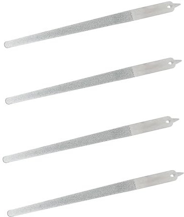 Lot de 4 limes à ongles en acier inoxydable avec 8 diamants 22,9 cm