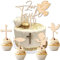 5 Stk Tortendeko Zur Kommunion Cake Topper,Taufe Holz Cake Topper,Meine Kommunion Torten Topper Taufe Tortendeko Zur Erstkommunion für Konfirmation Deko Junge Mädchen (C)
