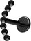 PIERCINGLINE Titan Labret mit Push Fit 7 KUGELN Piercing Ohr Helix Tragus Conch Schwarz 1,2x6 mm