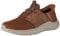Skechers Garner Newick, Sin Cordones Hombre, Dark Brown Textile Synthetic, 41 EU