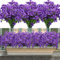 16 Bundles Artificielle Violette Fleur, artificielles Plastique Fleur,Extérieur UV Résistant Faux Plastique Verdure Résistant Aux Arbustes Plantes Jardin Porche Décor