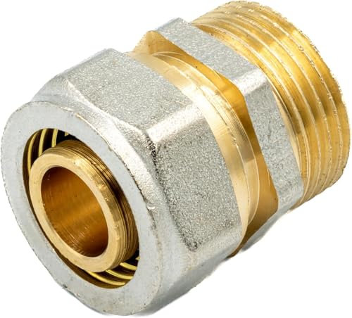 Raccord à bague de serrage pour tube multicouche aluminium, raccord de serrage PEX, transition avec filetage mâle, 16x1/2