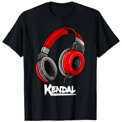 Kendal Lovers Cute Text with Headphone Gaming Maglietta