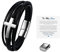 OIDEA Herren Armband Geflochten Leder Kreuz Silber mit Verstellbarer Riegelschnalle, Lederarmband Vintage Retro Stil mit Geschenkbox & to My Son Karte für Männer Sohn