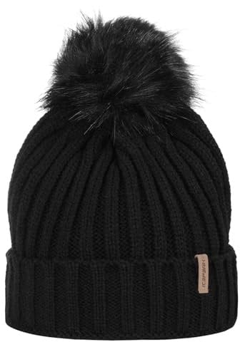 Icepeak Herren Damen Unisex Mütze Strickmütze Bommelmütze Hazen, Farbe:Schwarz, Artikel:-990 Black