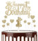 mciskin 1st Happy Birthday Candles Cake Toppers, Crown Number 1 Candle, 12pcs Champagne Gold