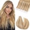 Elailite 20 PCS Tape in Hair Extensions Human Hair Straight Skin Weft 100% Real Remy Hair Extension (#12/613 Golden Brown Mix Bleach Blonde, 14 Inch-40g)