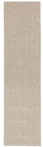 RugVista Clio, In & Outdoor Teppich, Läufer, 80 x 300 cm, Außenteppich, UV-beständig, Wasserabweisend, Allergikerfreundlich, Balkon, Innenhof, Garten und Terrasse, Beige