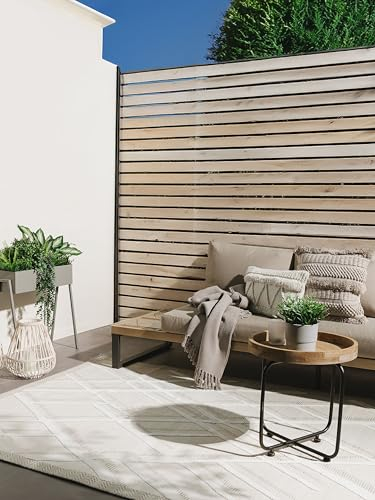 benuta Basic In- & Outdoor Teppich Flora - Creme 200x300 cm - Florales Design - Wetterfest & UV-beständig - Für Balkon, Terrasse, Garten - Küchenteppich & Wohnzimmerteppich - Pflegeleicht Robust