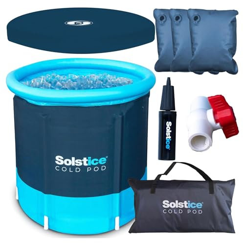 Solstice Cold Pod Plunge 84.5 Gallon Ice Bath Tub with Large Lid and Carry Bag