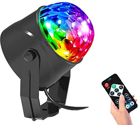 Discokugel,WolinTek Disco lichter LED,360° Rotierende Musik Activated Discolicht LED Party Lampe mit Fernbedienung,RGB Dynamisch Disco Lichteffekte,Partylicht für KTV,Weihnachten,Home Partiesür Party