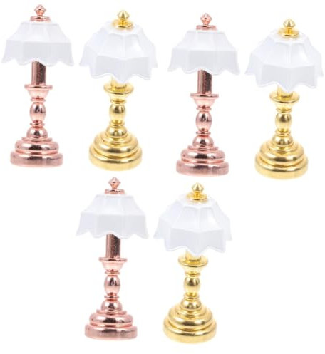 MUSISALY 6 Pcs Dollhouse Table Lamp LED Decor Mini Floor Lamp Model Miniature Lamps LED Table Lamp Doll House Floor Lights Battery Table Lamps Dollhouse Mini Desk Lamp LED Floor Lamps Iron