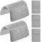 Foppla Sofa-Armlehnenbezug mit seitlichen Aufbewahrungstaschen, Lammwolle, Sofa-Armschutz, rutschfest, maschinenwaschbar, für Liegestuhl, Sofa, Haustiere, Grau, 5 Stück