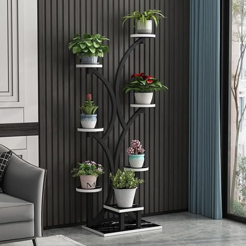 DSEWTEZXI Metall modern blumentreppe, blumenbank für innen deko, blumen regal pflanzentreppe, balkon pflanzenregal outdoor, Eck-Blumenregal für Wohnzimmer, Topfständer Pflanze Lagerung,wetterfest.