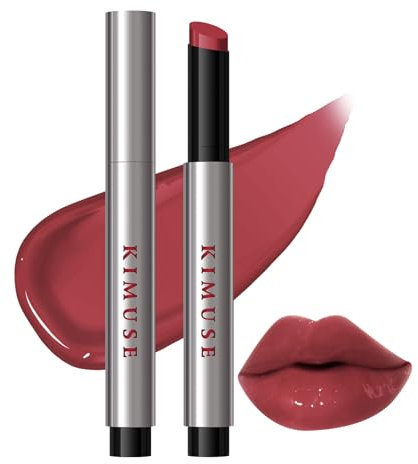 KIMUSE Lip Plumper, Hydrating Korean Lip Gloss, Click Tinted Lip Balm Solid Lipstick for Plumps & Moisturizes, Long wearing All-in-One Lip Plumping, Gloss, Balm