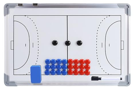 Shienfir Verdicktes magnetisches Coaching-Whiteboard, Schachfiguren-Organizer, doppelseitig, Sport, Fußball, mit Markern, verschleißfest, wiederverwendbar, trocken abwischbar, weiß Weiß