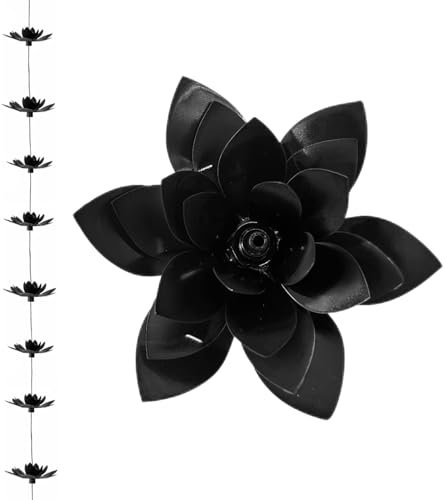 DFTDFYXY Rain Chain 8.5 Feet Length Aluminum Rain Chain Gutter Rain Catcher Chain with Rain Chains for outside Rain Gutter Downspout Extension for Gutters,Gardens,Courtyards,Eaves,Black,2.6M/8.5FT