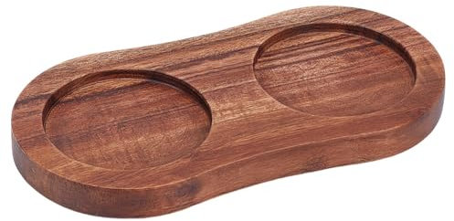 GOMAKERER Salt and Pepper Mill Tray, Wood Pepper Grinder Rest Mill Holder Serving Tray Kitchen Storage Holder Dining Table Protector(Inner Dia 2.2 Inch)
